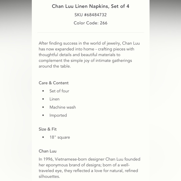 Chan Luu Linen napkins set of 4 - Picture 7 of 14